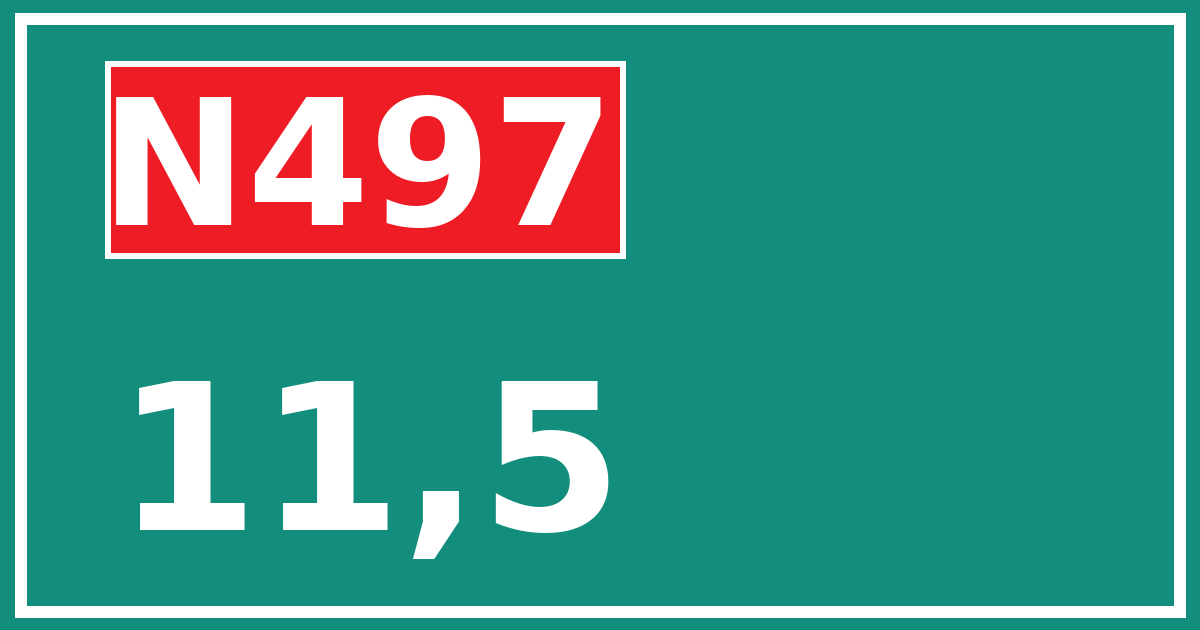 Hectometerbord N497 11,5