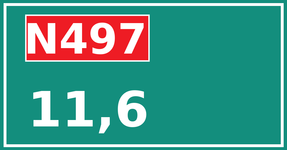 Hectometerbord N497 11,6