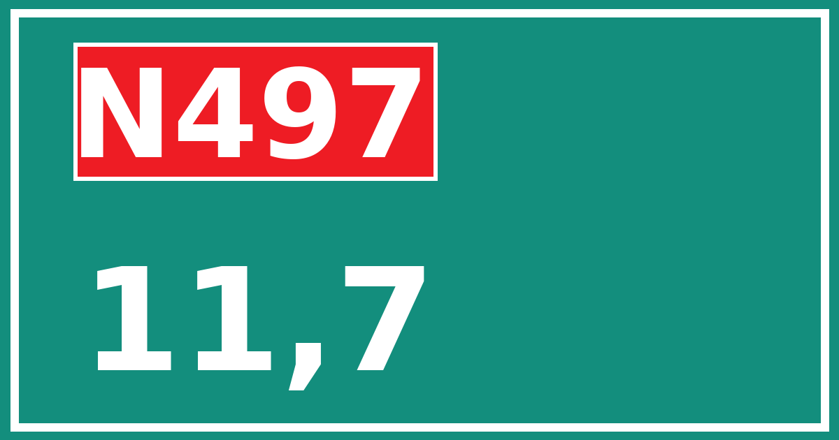Hectometerbord N497 11,7