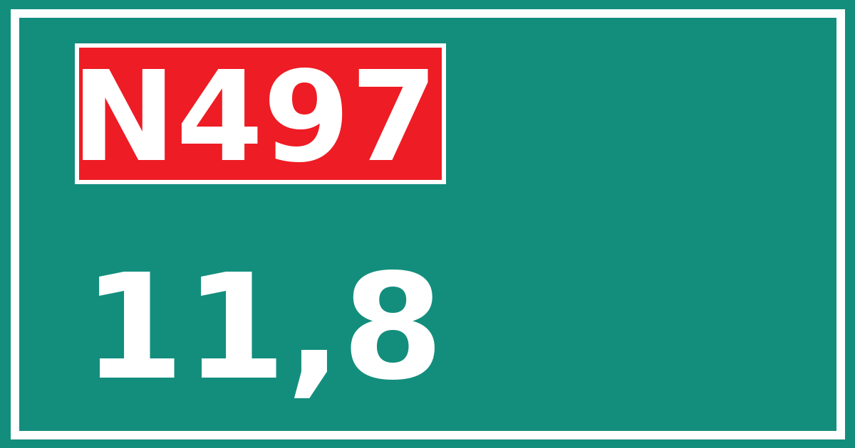 Hectometerbord N497 11,8
