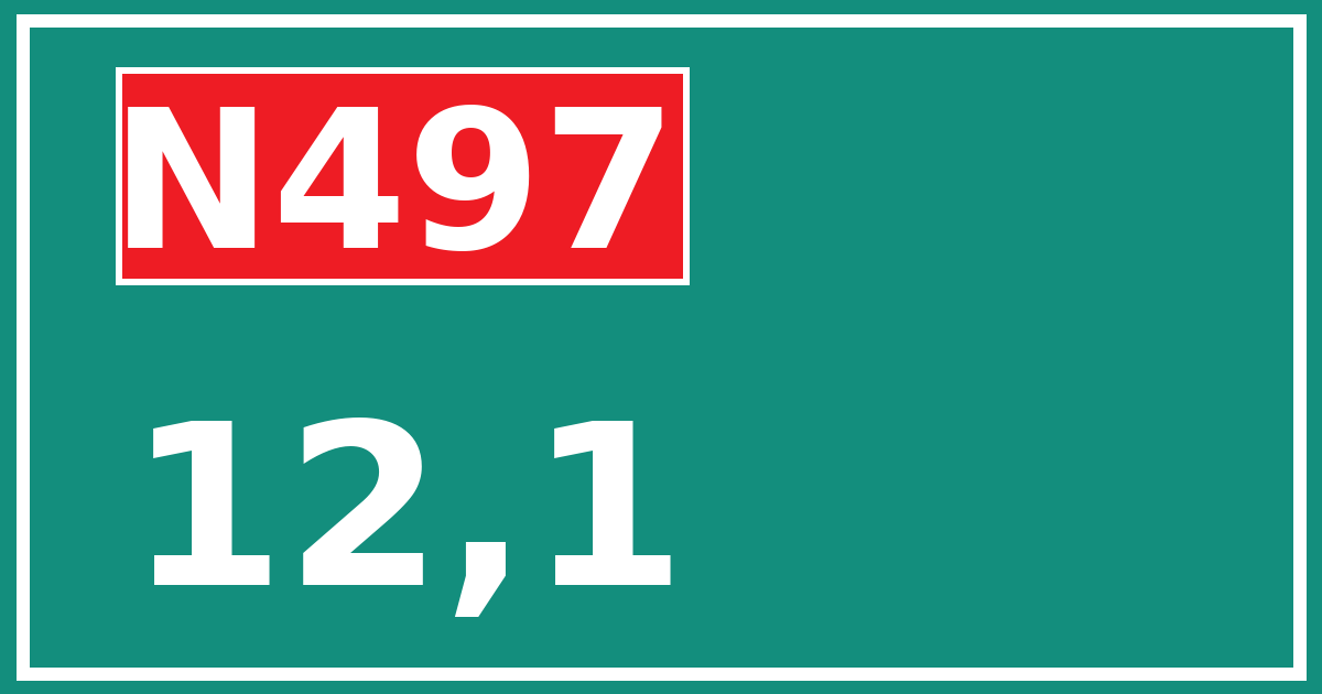 Hectometerbord N497 12,1