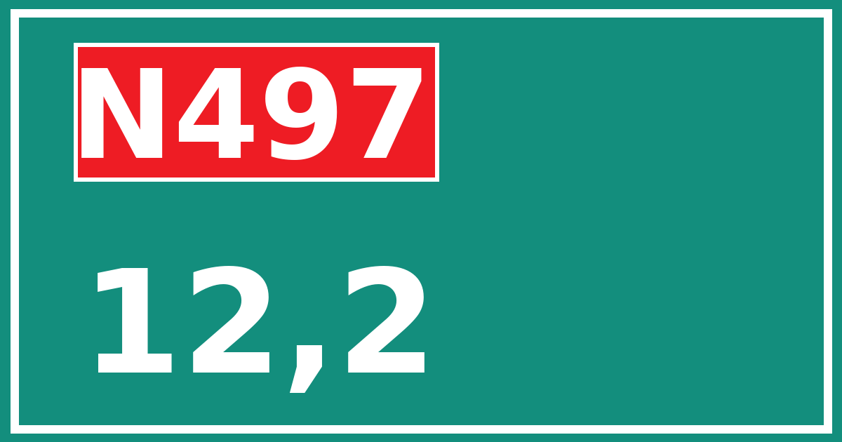 Hectometerbord N497 12,2