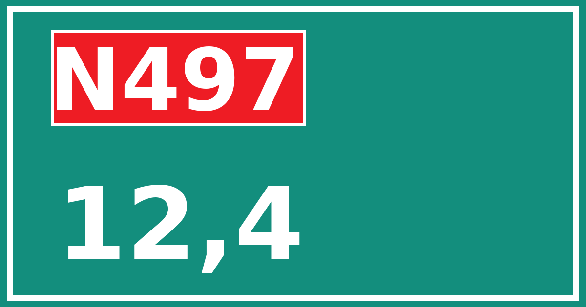 Hectometerbord N497 12,4
