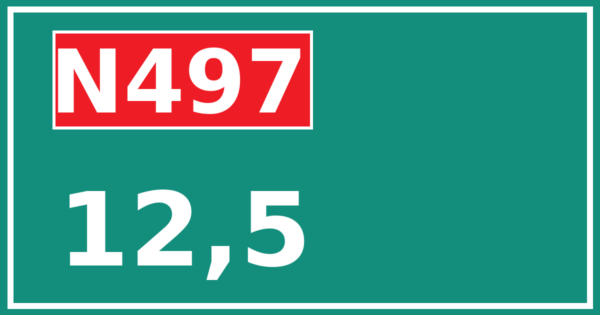 Hectometerbord N497 12,5