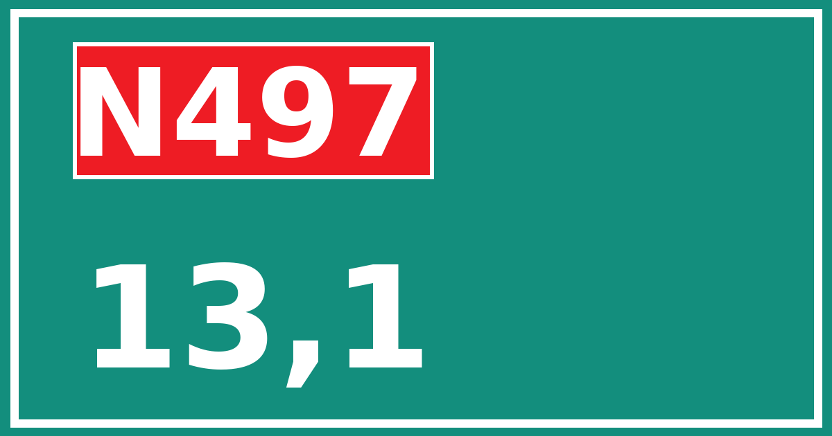 Hectometerbord N497 13,1