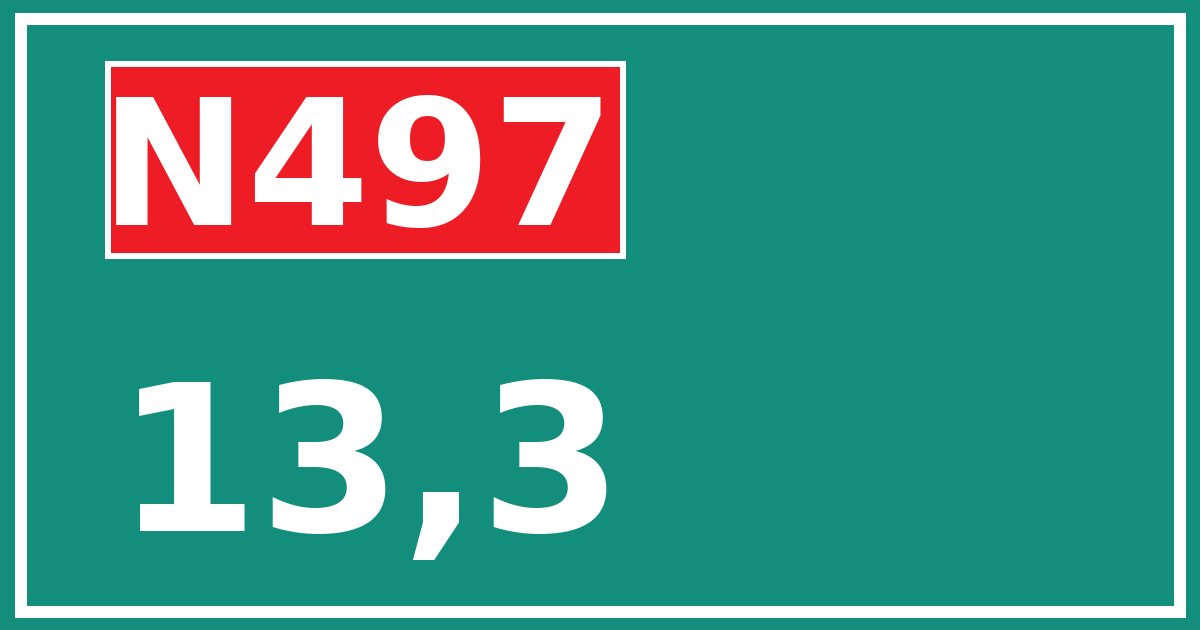Hectometerbord N497 13,3
