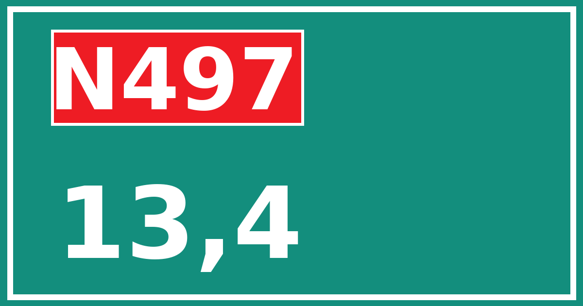 Hectometerbord N497 13,4