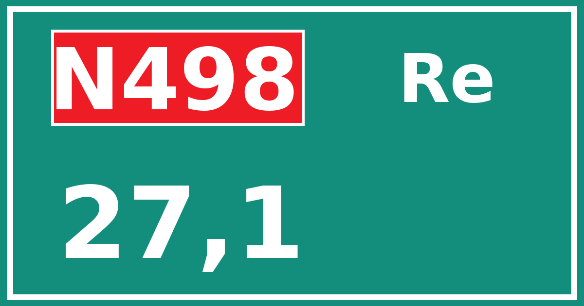 Hectometerbord N498 27,1 zijde Re