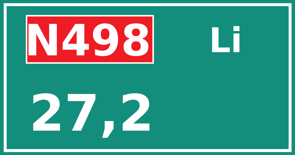 Hectometerbord N498 27,2 zijde Li