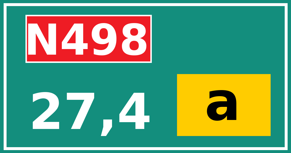 Hectometerbord N498 27,4 letter a