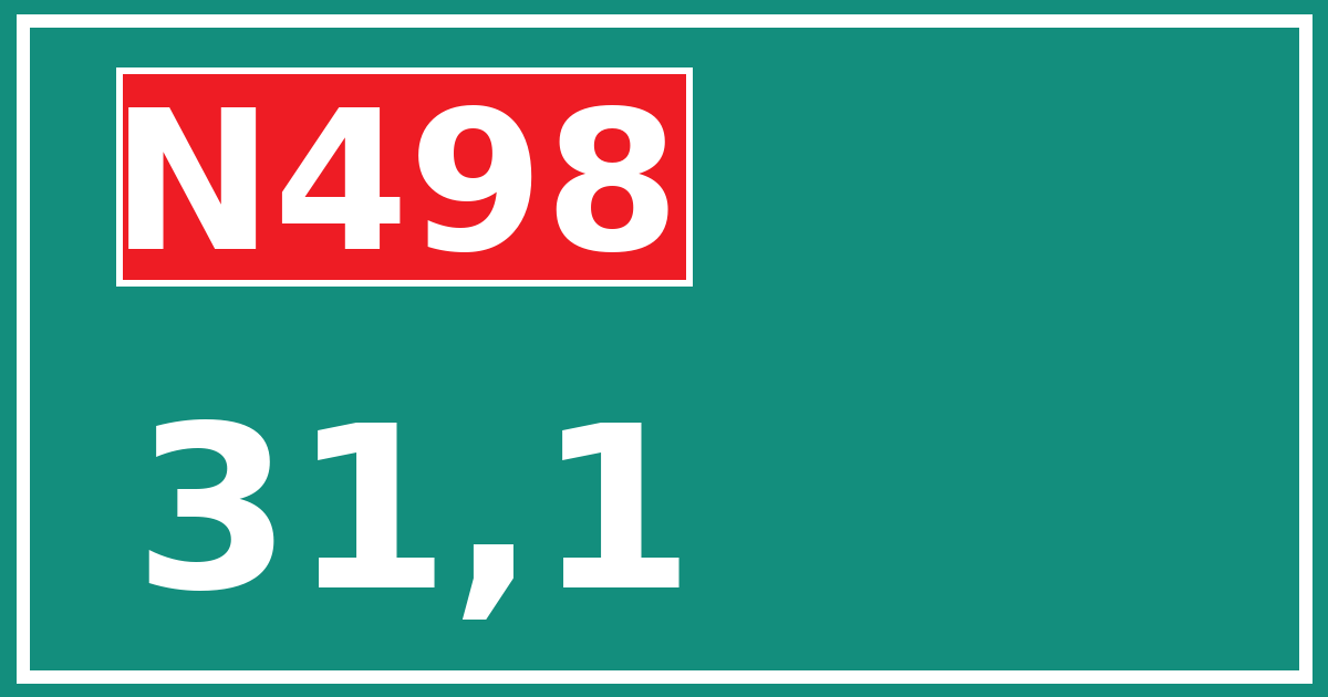 Hectometerbord N498 31,1
