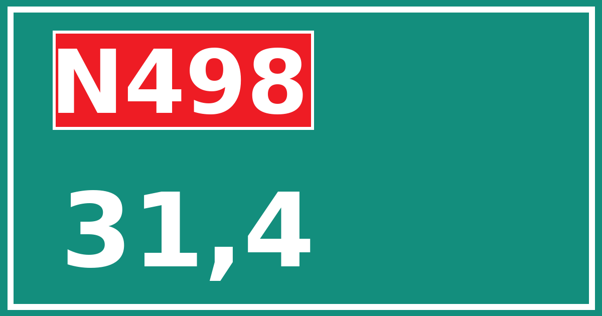 Hectometerbord N498 31,4