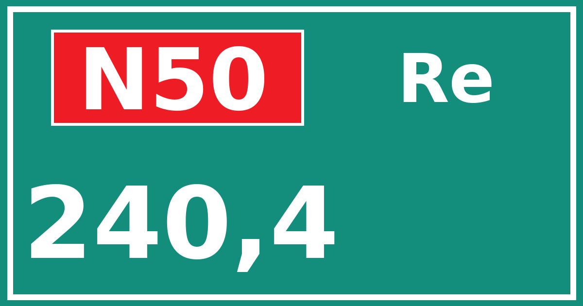 Hectometerbord N50 240,4 zijde Re
