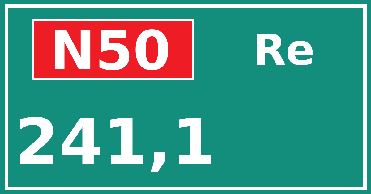 Hectometerbord N50 241,1 zijde Re