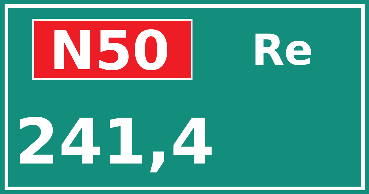 Hectometerbord N50 241,4 zijde Re