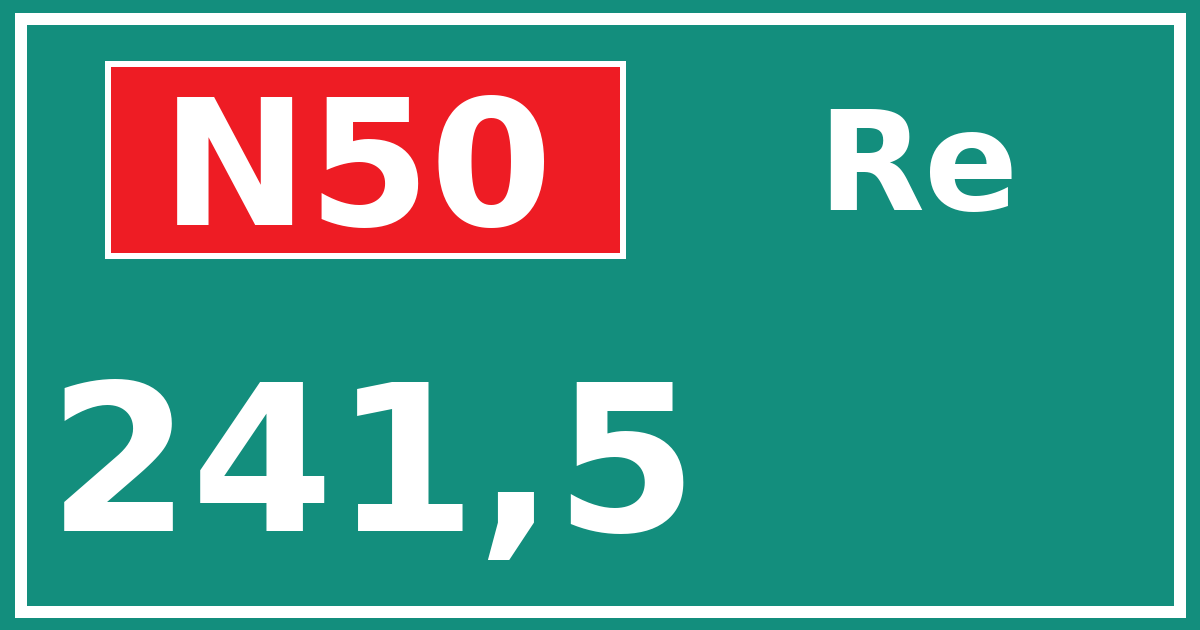 Hectometerbord N50 241,5 zijde Re