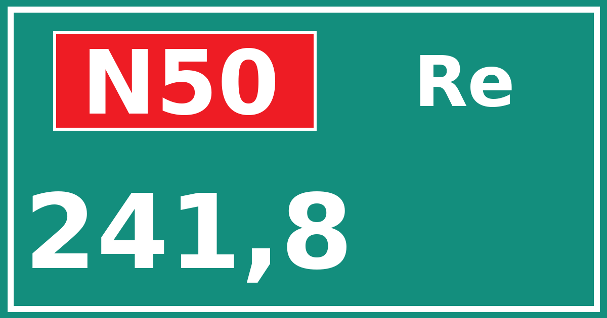 Hectometerbord N50 241,8 zijde Re