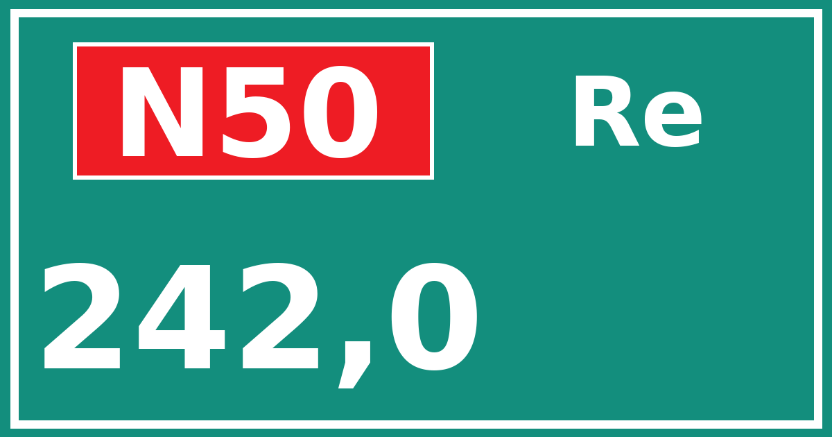 Hectometerbord N50 242,0 zijde Re
