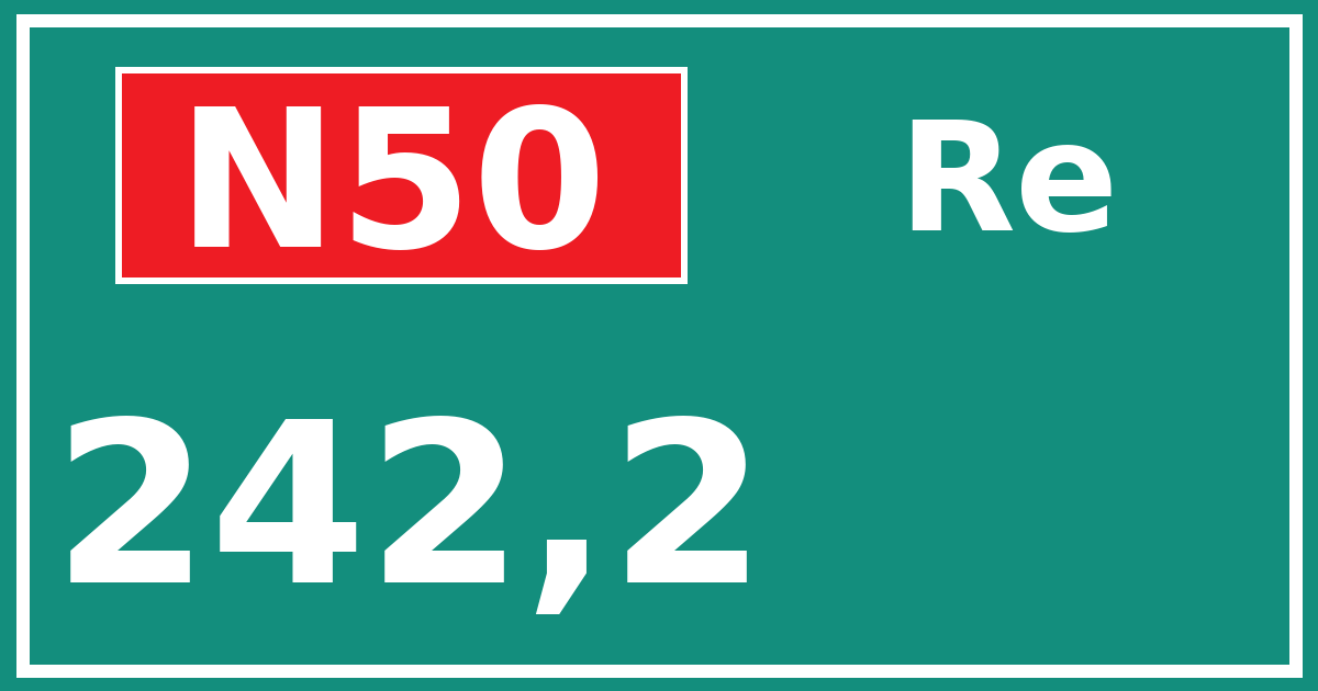 Hectometerbord N50 242,2 zijde Re