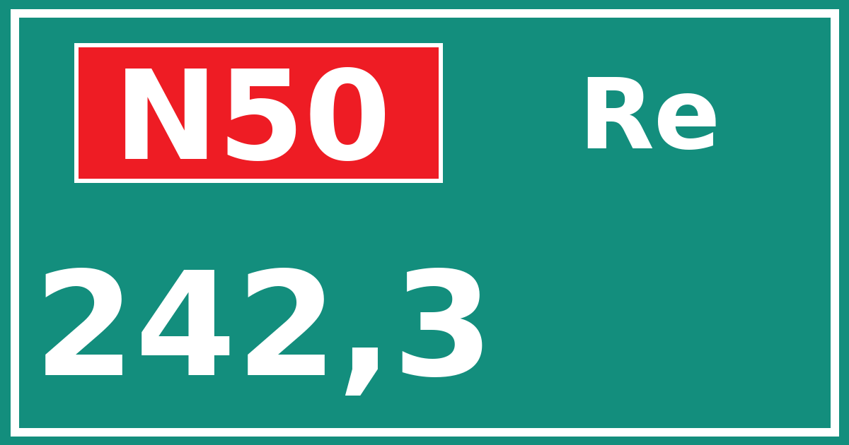 Hectometerbord N50 242,3 zijde Re