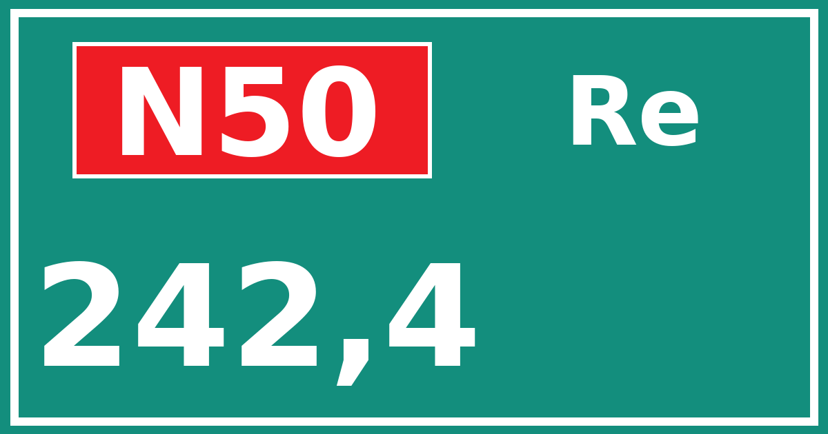 Hectometerbord N50 242,4 zijde Re