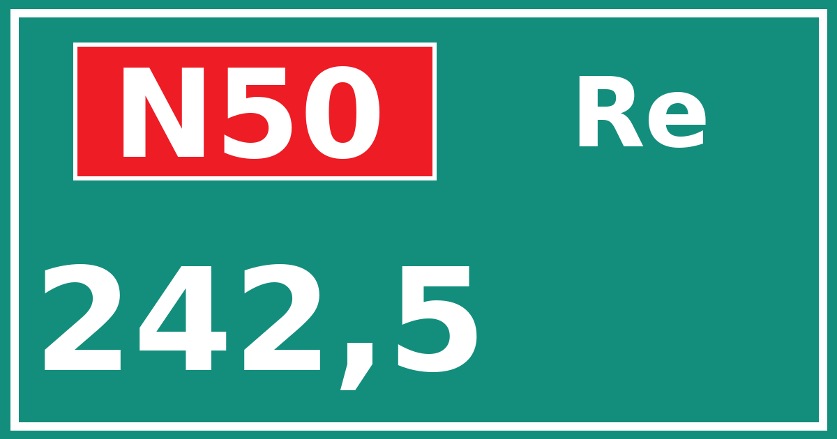 Hectometerbord N50 242,5 zijde Re