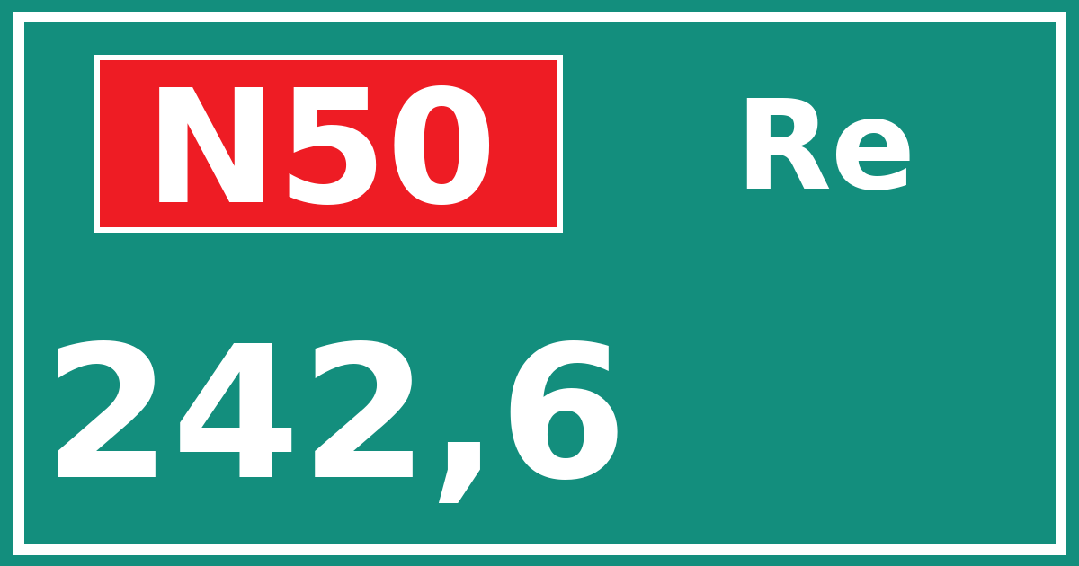 Hectometerbord N50 242,6 zijde Re