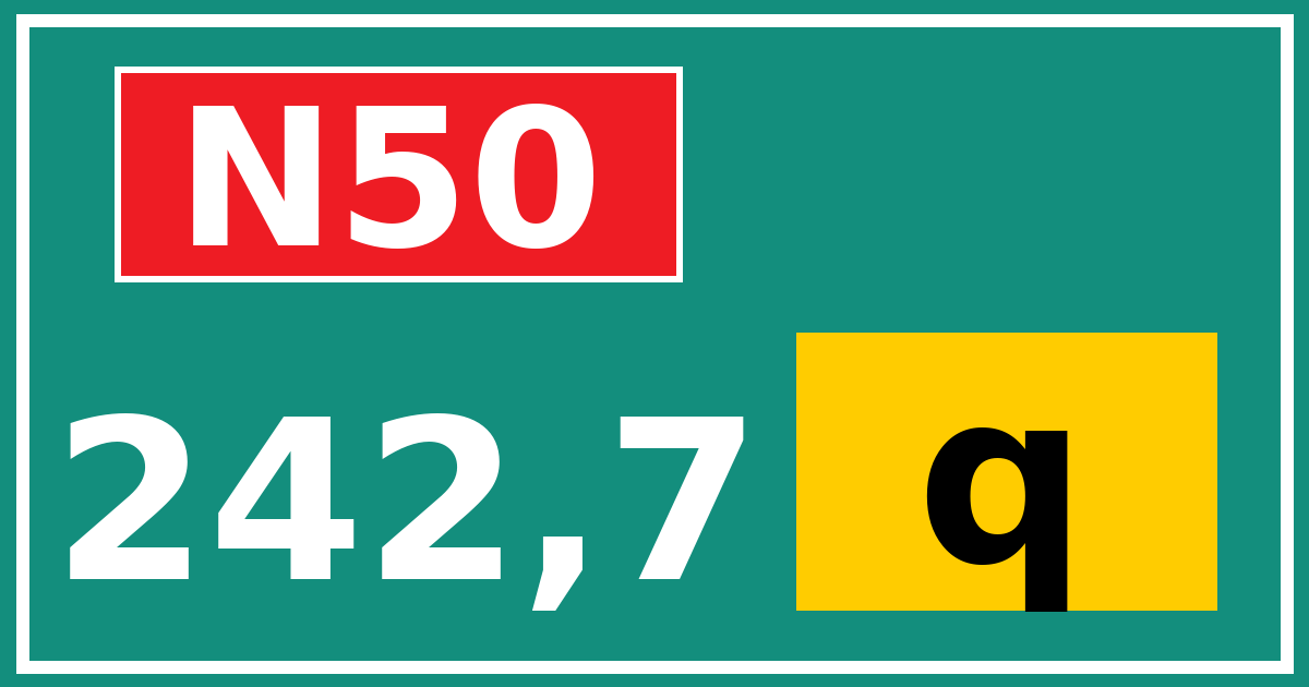Hectometerbord N50 242,7 letter q