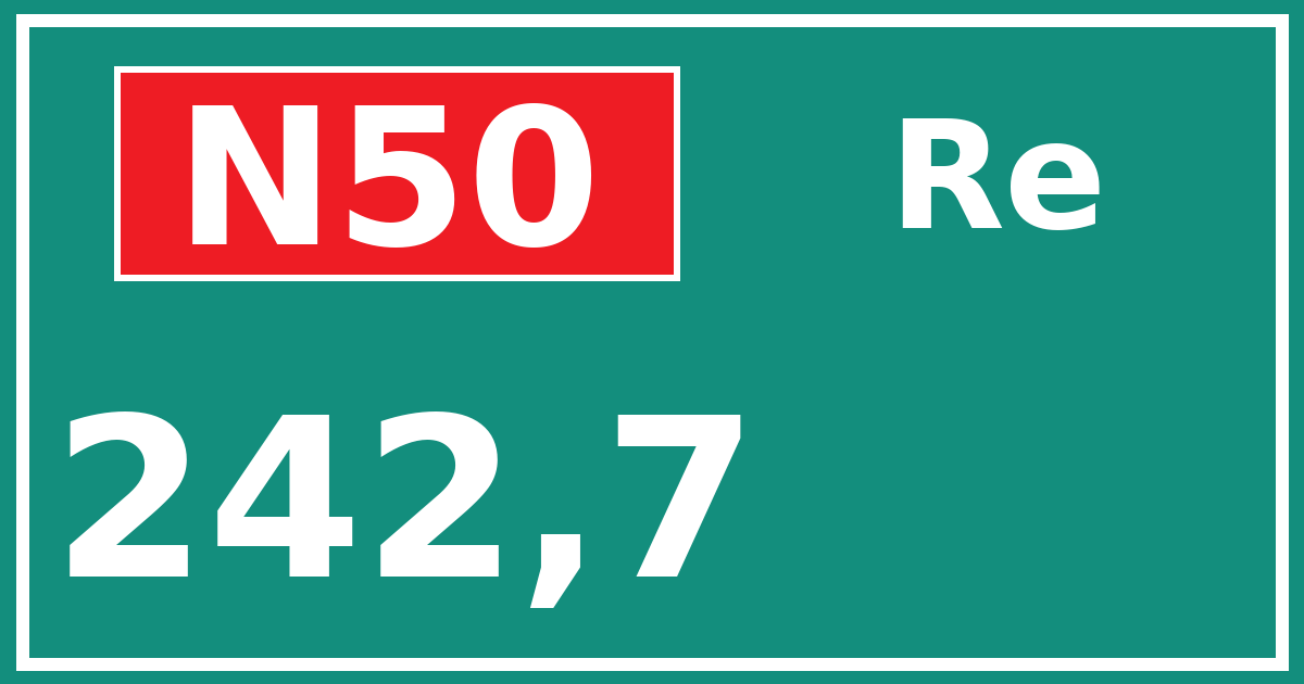 Hectometerbord N50 242,7 zijde Re