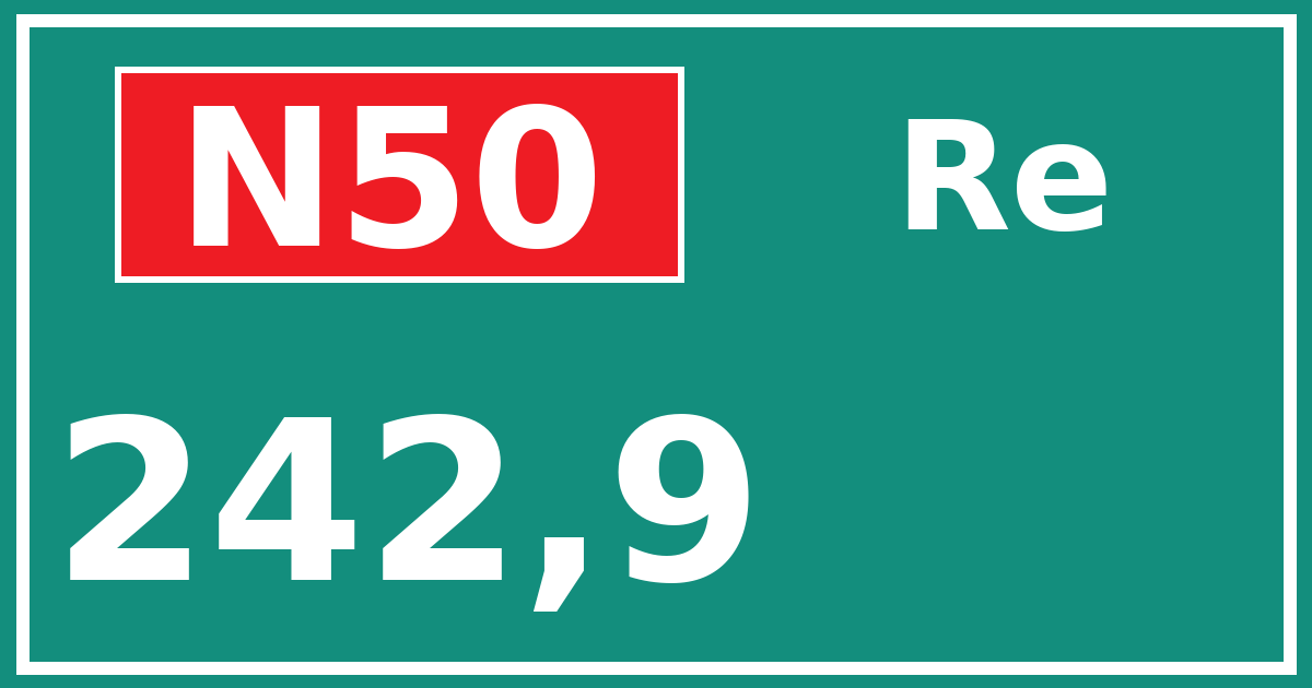 Hectometerbord N50 242,9 zijde Re