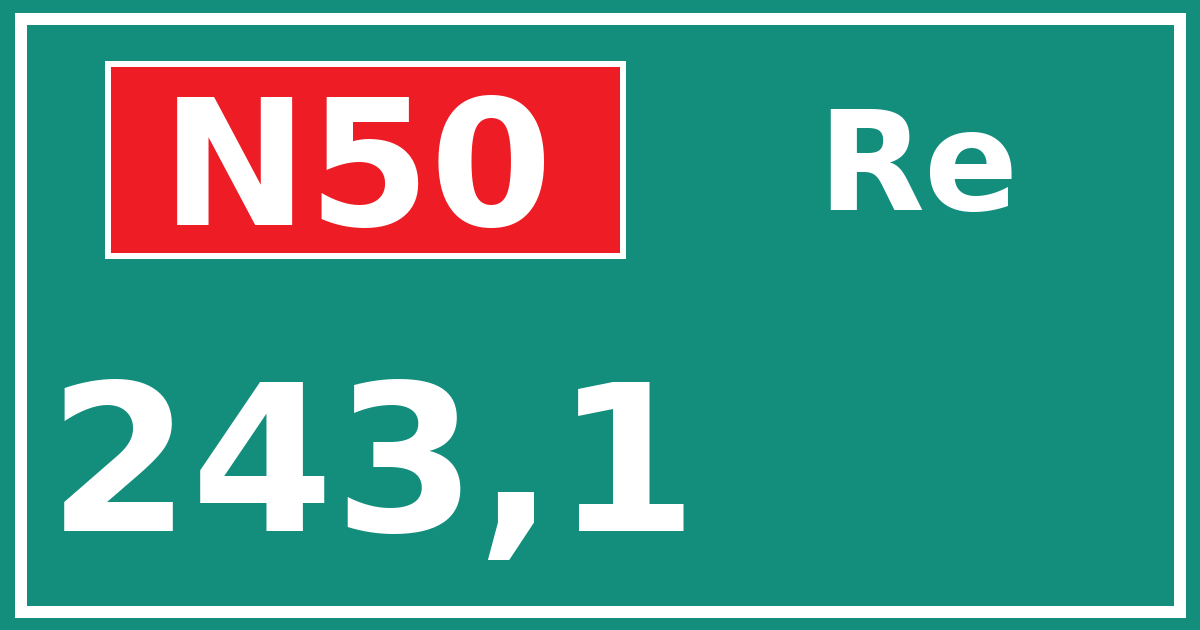 Hectometerbord N50 243,1 zijde Re
