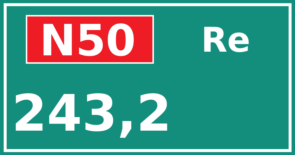 Hectometerbord N50 243,2 zijde Re
