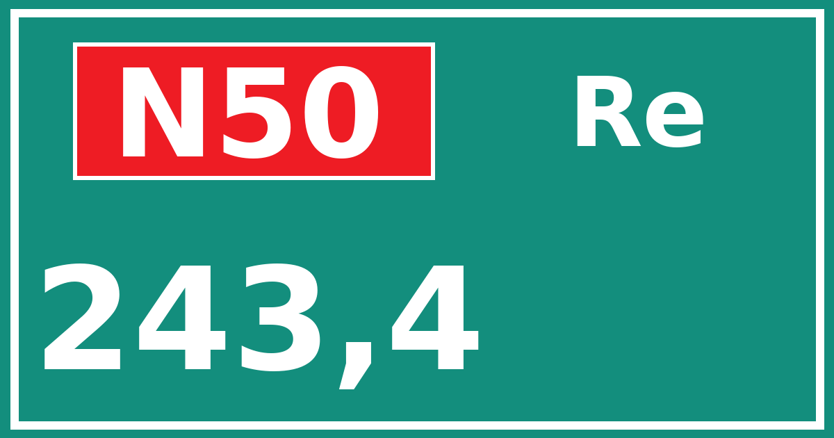 Hectometerbord N50 243,4 zijde Re