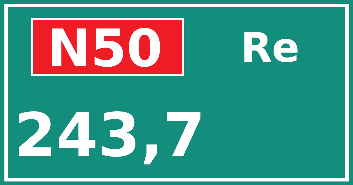 Hectometerbord N50 243,7 zijde Re