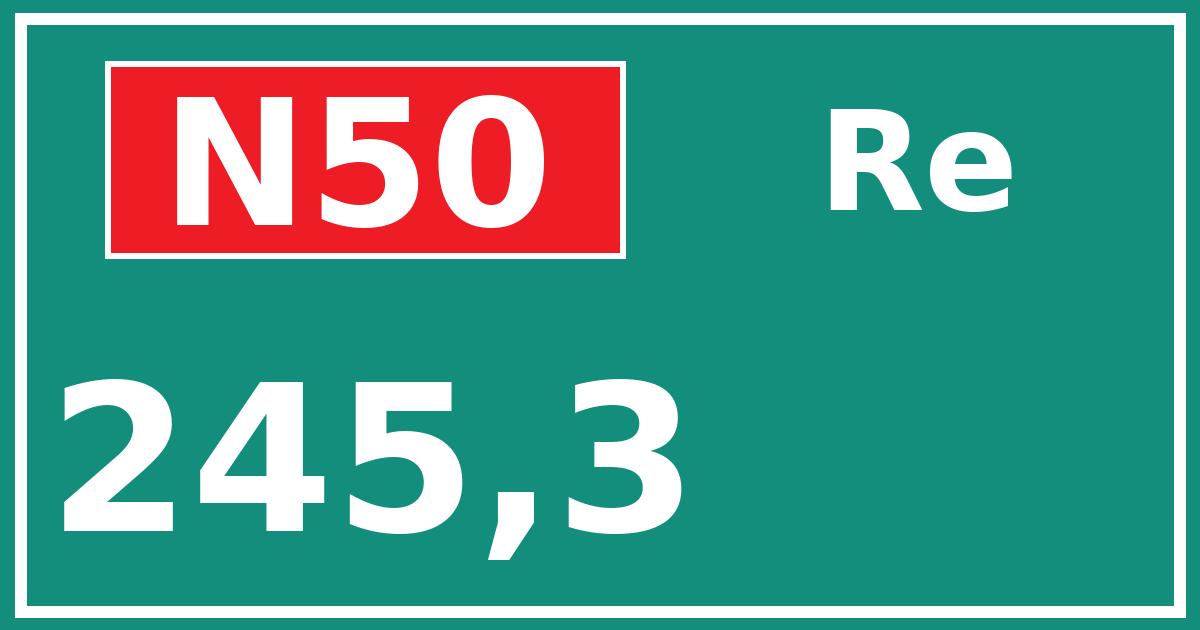 Hectometerbord N50 245,3 zijde Re