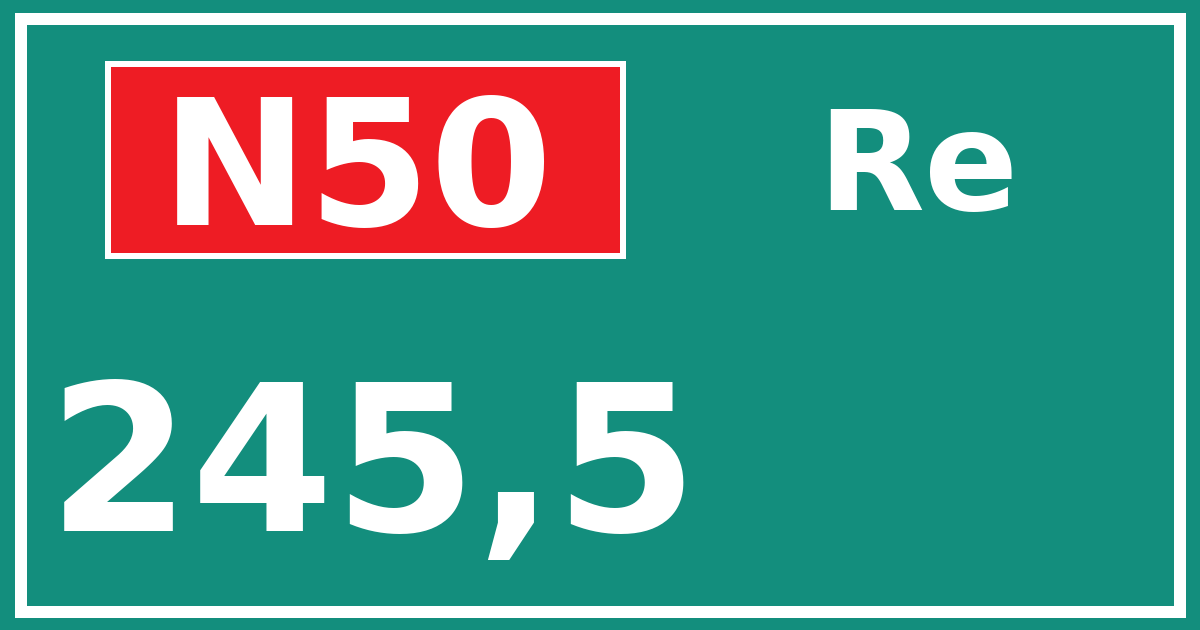 Hectometerbord N50 245,5 zijde Re
