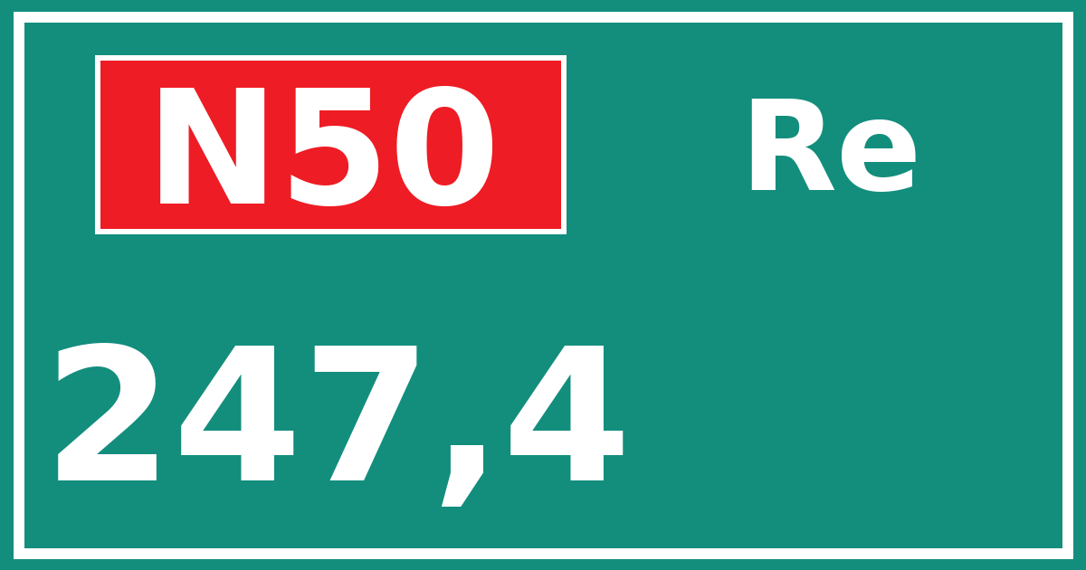 Hectometerbord N50 247,4 zijde Re