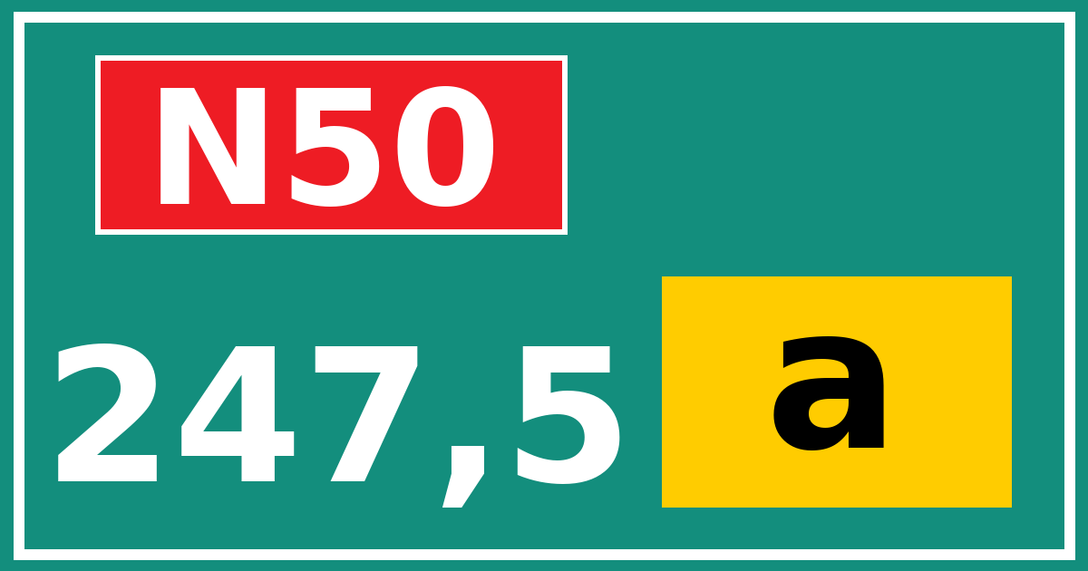 Hectometerbord N50 247,5 letter a