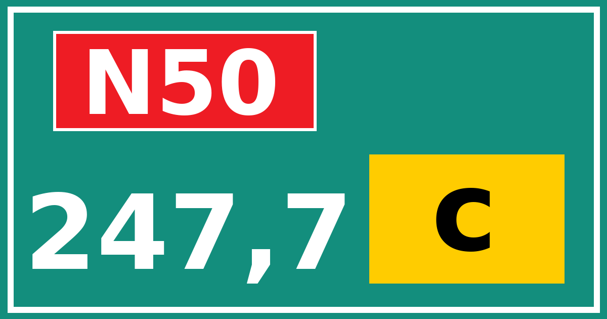 Hectometerbord N50 247,7 letter c