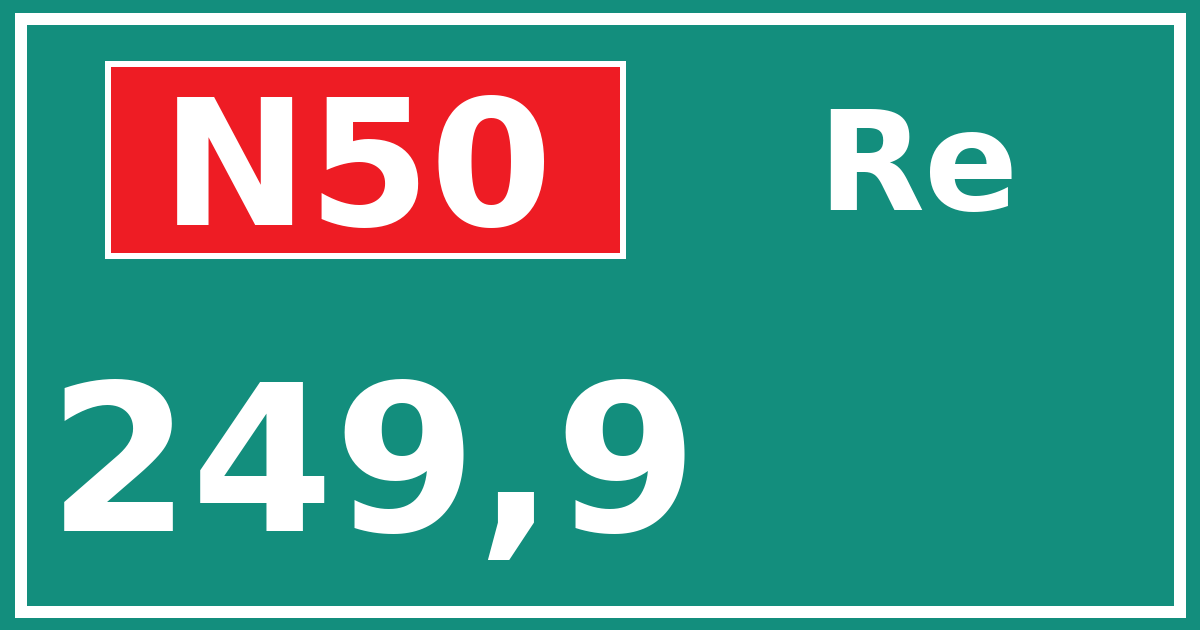 Hectometerbord N50 249,9 zijde Re