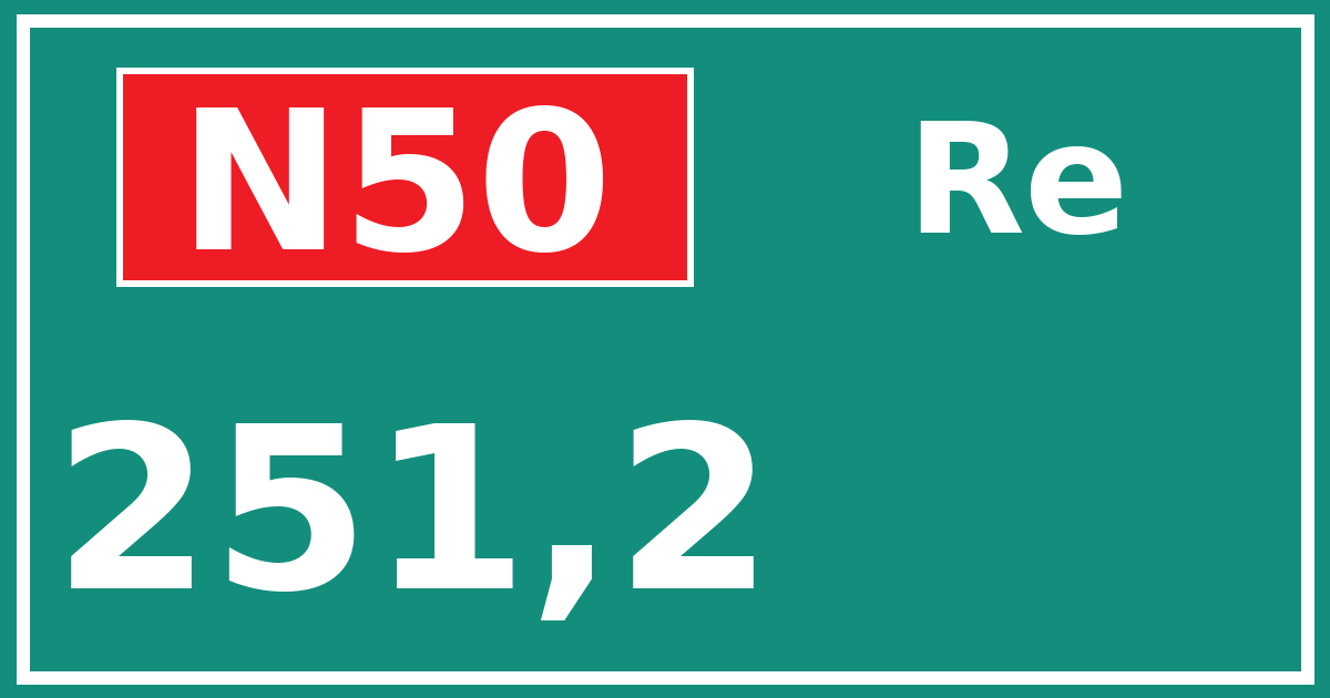 Hectometerbord N50 251,2 zijde Re