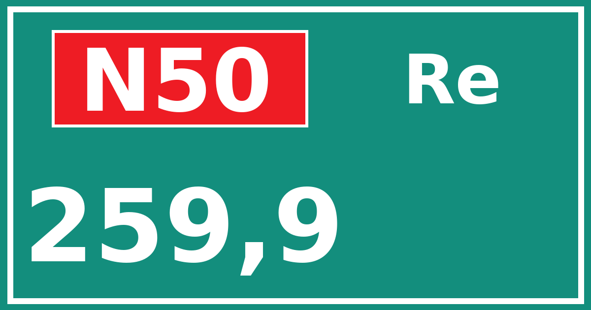 Hectometerbord N50 259,9 zijde Re