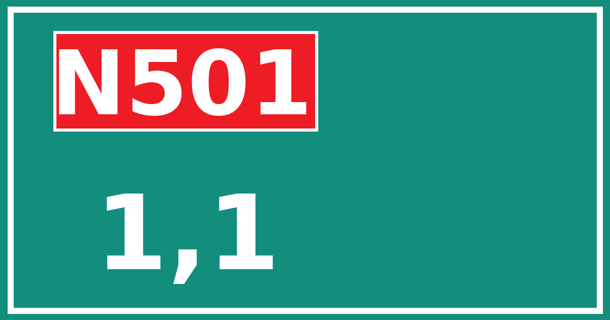 Hectometerbord N501 1,1