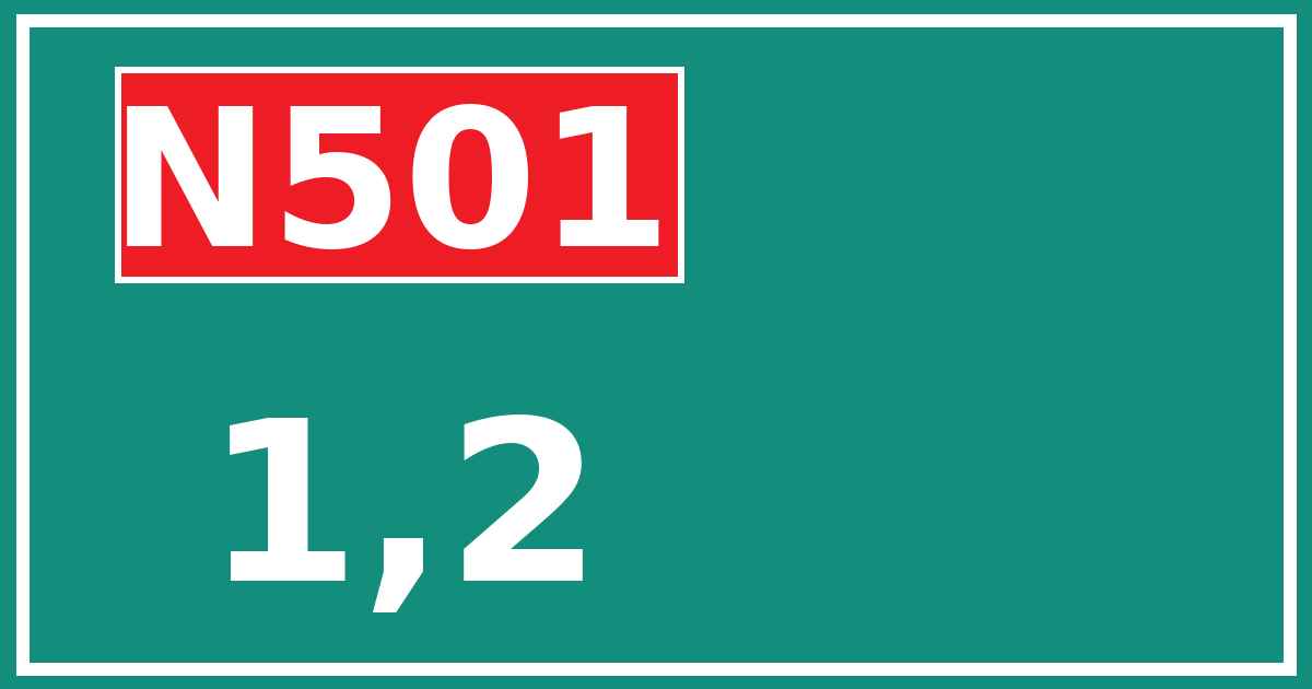 Hectometerbord N501 1,2