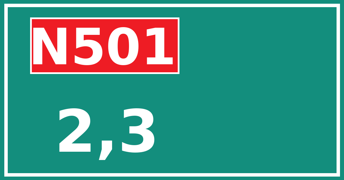 Hectometerbord N501 2,3