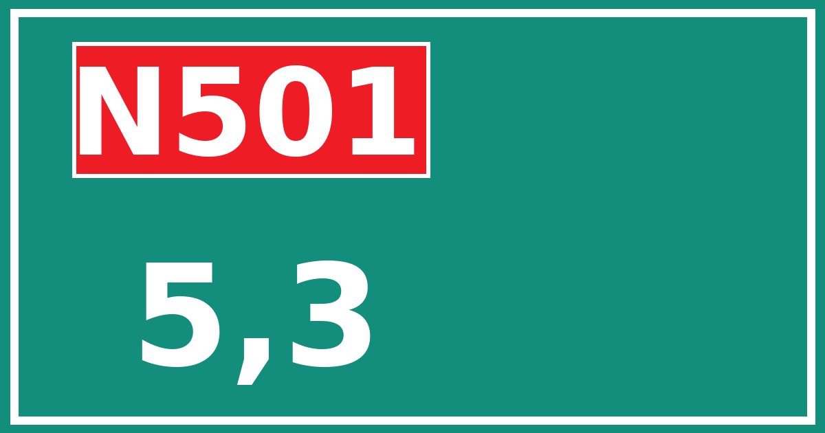 Hectometerbord N501 5,3