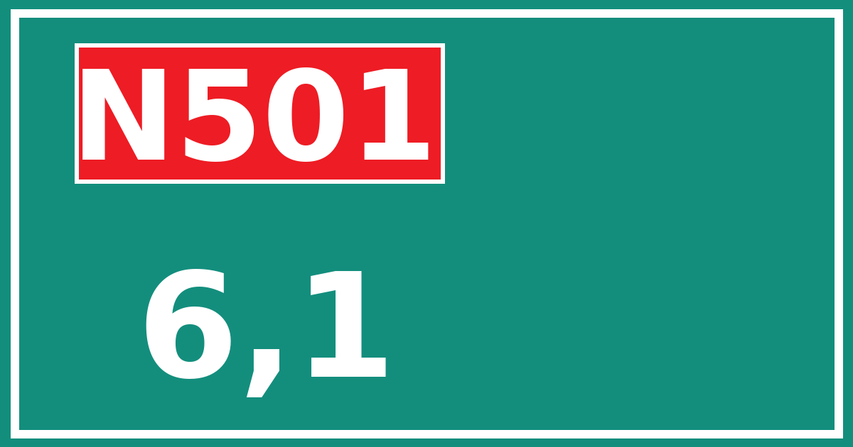 Hectometerbord N501 6,1