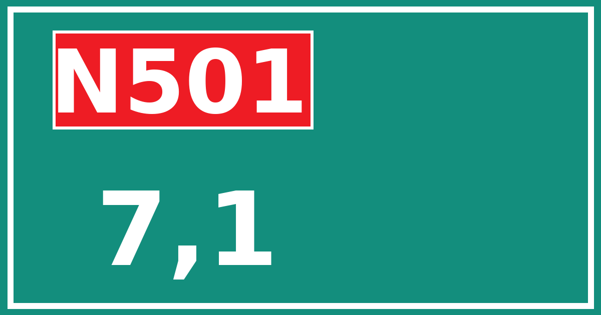 Hectometerbord N501 7,1