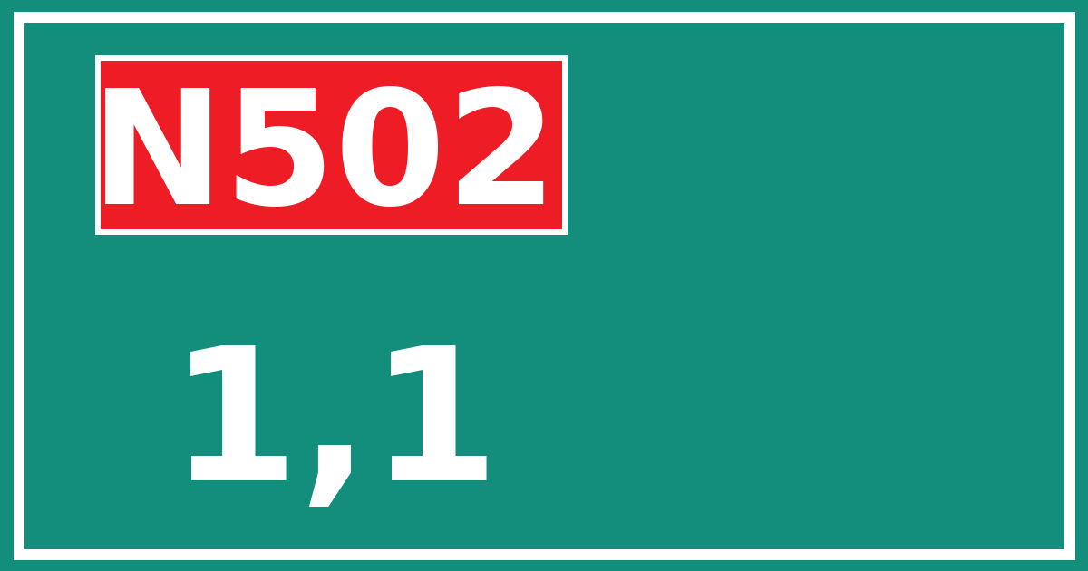 Hectometerbord N502 1,1