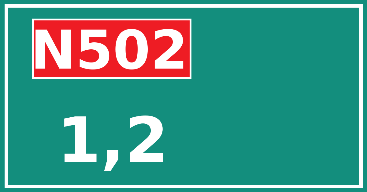 Hectometerbord N502 1,2